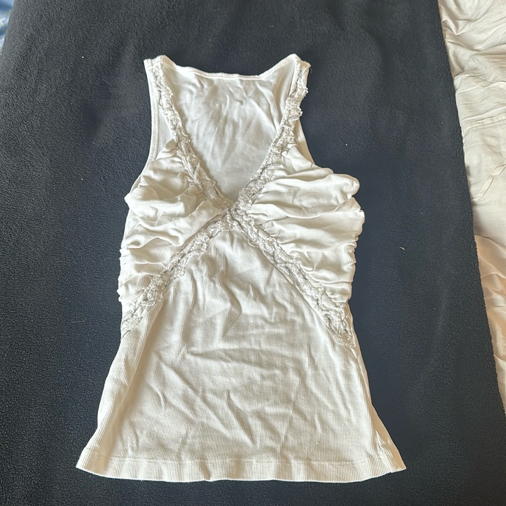 White detailed tank top
